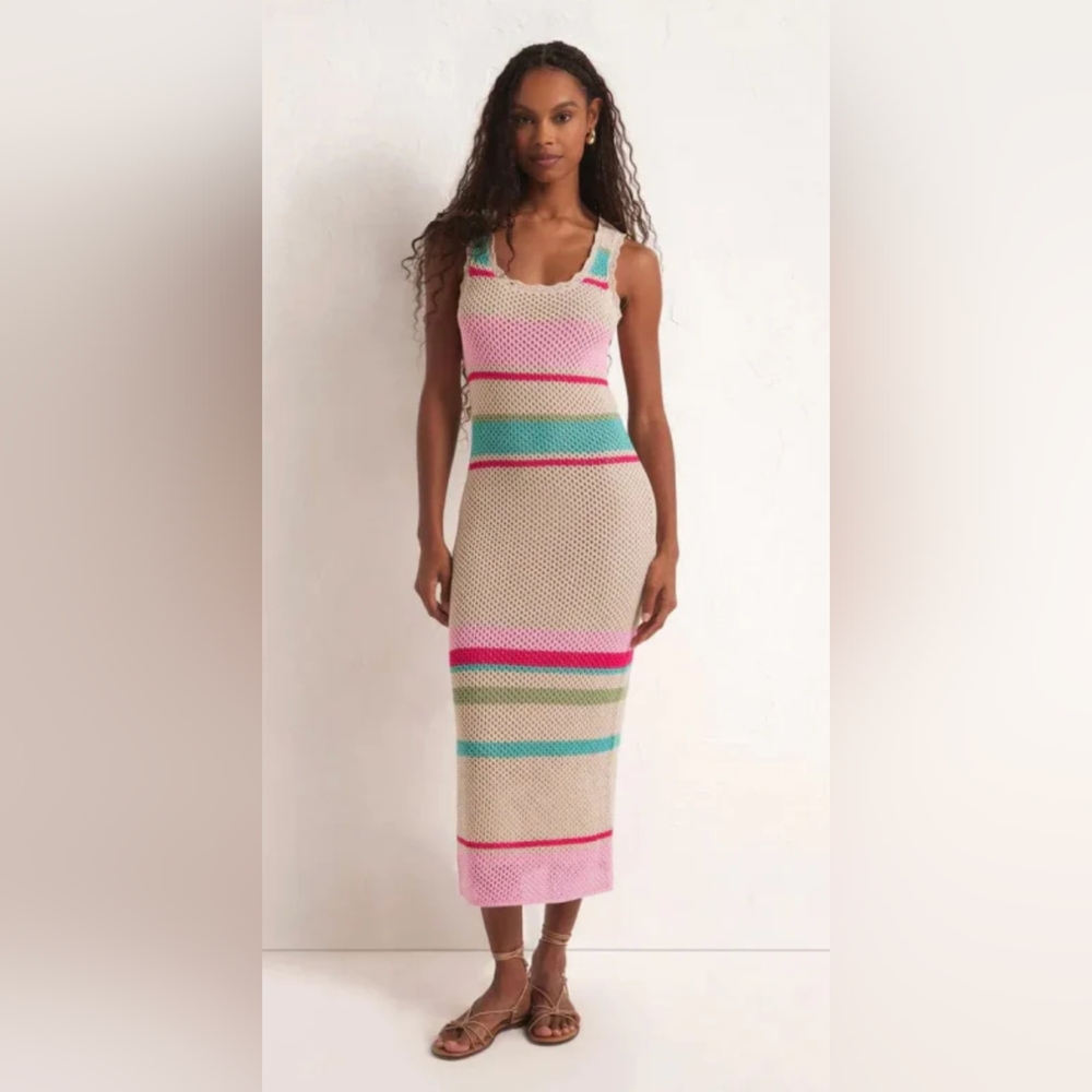 NWT Z Supply Ibiza Striped Crochet Dress